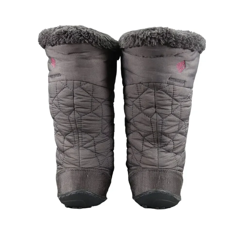 Columbia Shoes Youth 5 Boots Winter Snow Minx Waterproof Lace Up Insulated Grey